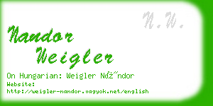 nandor weigler business card